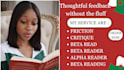 be your fiction, beta reader, alpha reader, fantasy, manuscript feedback, novel