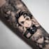tattoo illustration anime style in lines