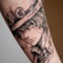 tattoo illustration anime style in lines