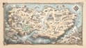 draw cartoon fantasy map illustration, doodle hand drawn