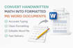 convert handwritten and PDF math equations into ms word equation format