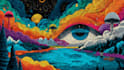 do amazing psychedelic and trippy illustration