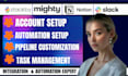 setup and automate your mighty, notion, slack, and stackby workspace