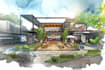 do architectural sketch rendering exterior interior concept