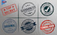 design premium web badges, seal, stamp, digital shield and certification logo