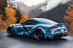 create car illustration in graffiti style