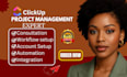 optimize clickup workspace, boards, automation, project management