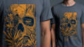 create linocut tshirt design for brands