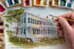 paint watercolor house portrait