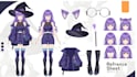 do vtuber character design, live2d vtuber model, anime style, vtube studio