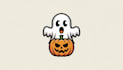 do unique spooky ghost and pumpkin logo within two day