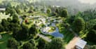 buildup 3d resort master plan, golf course design, site plan,golf hole rendering