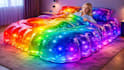 create relaxing and colorful 3d bed concept videos