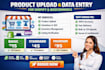 upload products in woocommerce  shopify store  data entry shopify listing