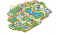 do 3d isometric event map vector festival maps illustration