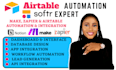 setup airtable database, softr webapp, airtable automation and client portal
