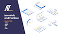 create isometric, flat icon set in 12 hours
