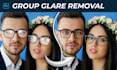 remove glare from glasses and retouch eyes naturally