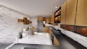 design a luxury modern kitchen with realistic 3d render