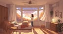create authentic lofi girl loop, lofi cartoon loop animation gif animation video