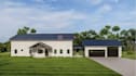 create 3d farmhouse, barndominium, tiny house, facade rendering