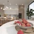 kitchen living room 3d visualization