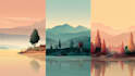 draw a building, landscape into vector art illustration