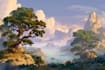 paint a conceptual fantasy environmental background landscape