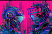 create t shirt illustration cyberpunk style
