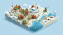 create a isometric map vector illustration