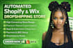 build automated shopify wix dropshipping store website design redesign developer