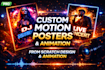 design and animate a cinematic motion poster for your event