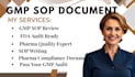 create professional gmp sop for pharma or medical devices