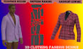 professional 3d fashion design, sewing pattern, tech packs