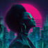 create 80s retro futuristic, synthwave cover art