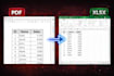 convert pdf to excle and clean IT , give it a tabular form