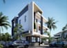 revamp 3d exterior penhouse model, duplex villa design, interior bedroom render