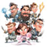 make superhero cartoon caricature characters