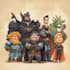 design premium superhero caricature character