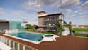 design modern house elevation with realistic 3d render