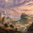 illustrate beautiful flat landscape illustration art