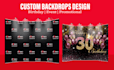design professional step and repeat and backdrop banners for birthdays and event