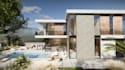 refurbish luxury villa exterior, sustainable design visualization, cgi rendering