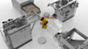 create 3d industrial animation for factory automation and robotic arm