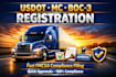 register usdot, mc number and boc3 fmcsa compliance asap