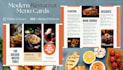 design an elegant restaurant menu or digital menu for screens