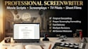 professional write movie script screenplay script writing feature film tv script