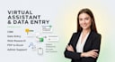 do CRM data entry, web research, PDF to excel, and admin support as an assistant