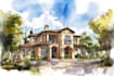 do an watercolor house portrait