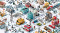 create isometric vector illustrations, infographics and maps